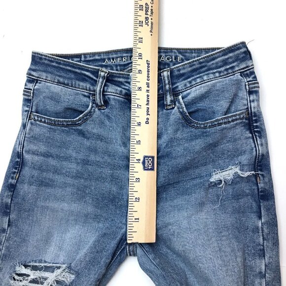 American Eagle Jeans Next Level Stretch Hi Rise Jeggings Distressed size 2 - Picture 4 of 12